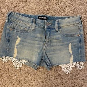 Size 2 Express Shorts with lace details